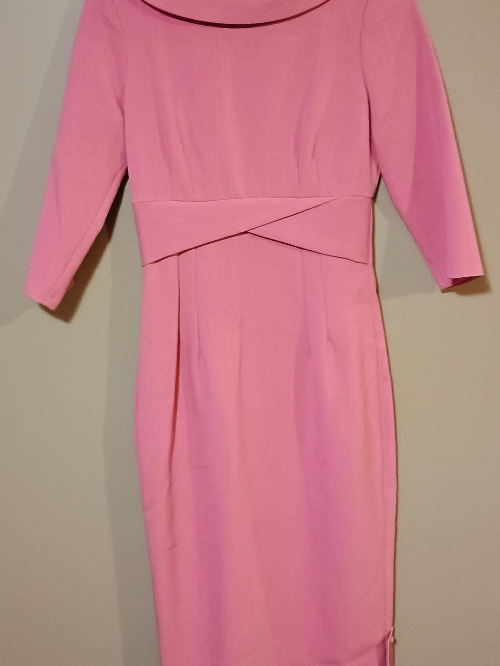 The Pretty Dress Company Pink Moiré Bow Detail Pencil Dress - Picture 2 of 5